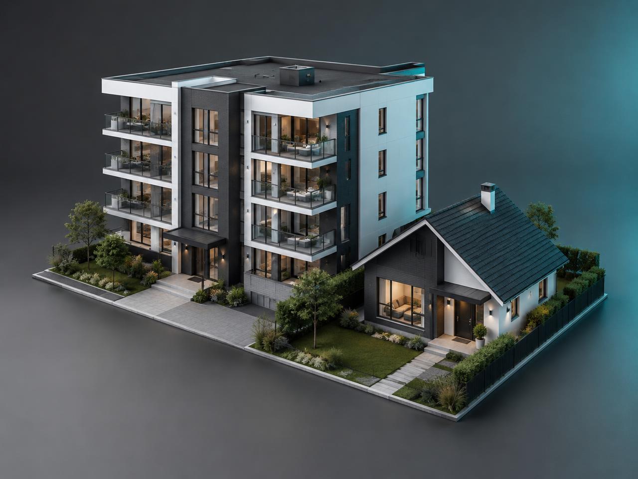 3D render of apartments & condos
